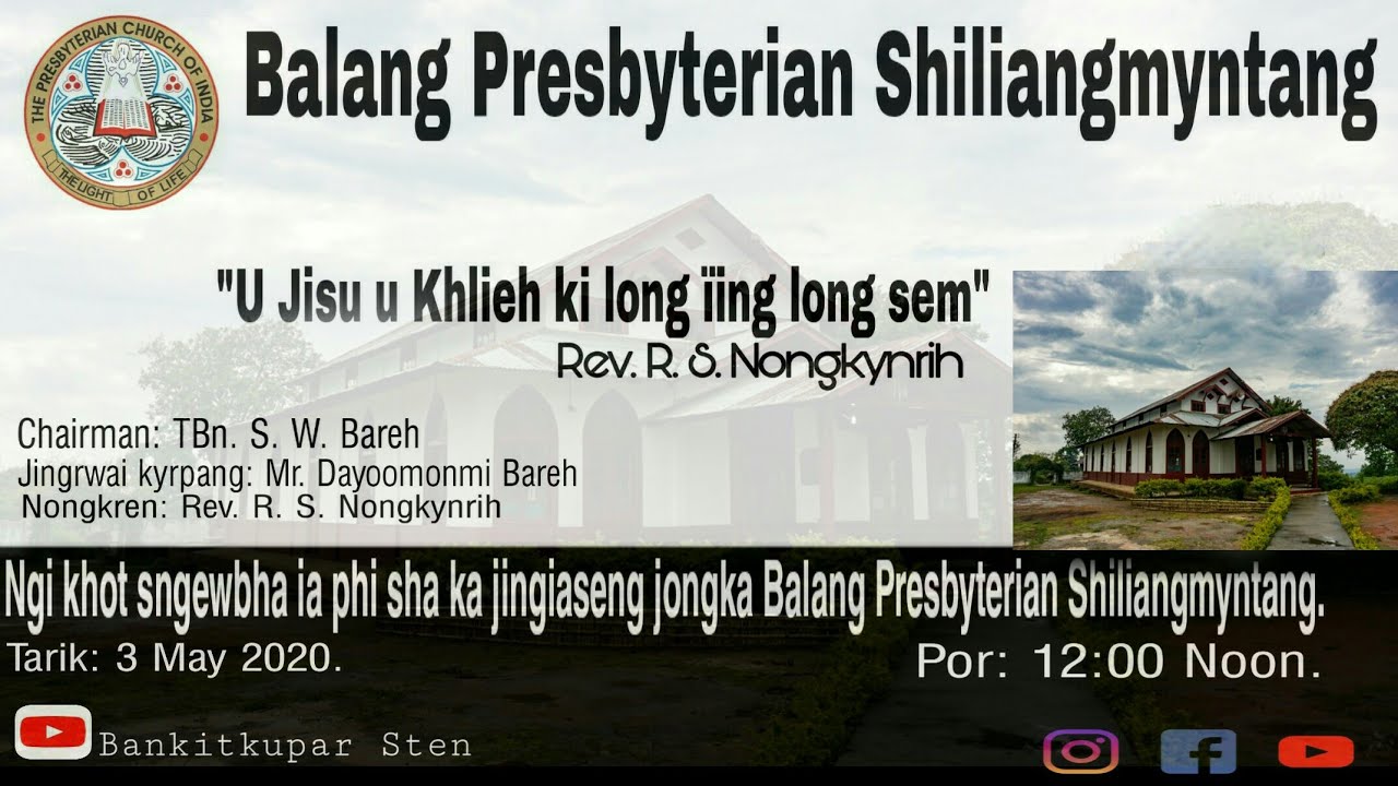U Jisu u Khlieh ki long ïing long sem - Rev. R. S. Nongkynrih.