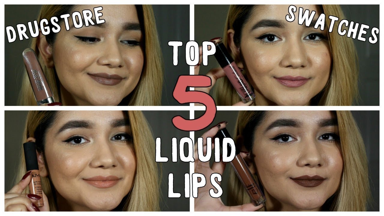 TOP 5 DRUGSTORE NUDE LIQUID LIPSTICK | SWATCHES + MINI REVIEWS | FOR OLIVE/YELLOW SKIN