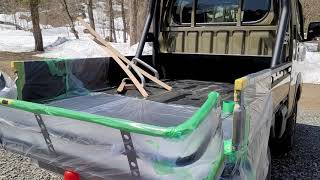 新型ハイゼットジャンボ　荷台ライト交換　荷台BOX取付&ラプター塗装