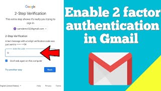 How to enable two factor authentication in Gmail account || Gmail Security features