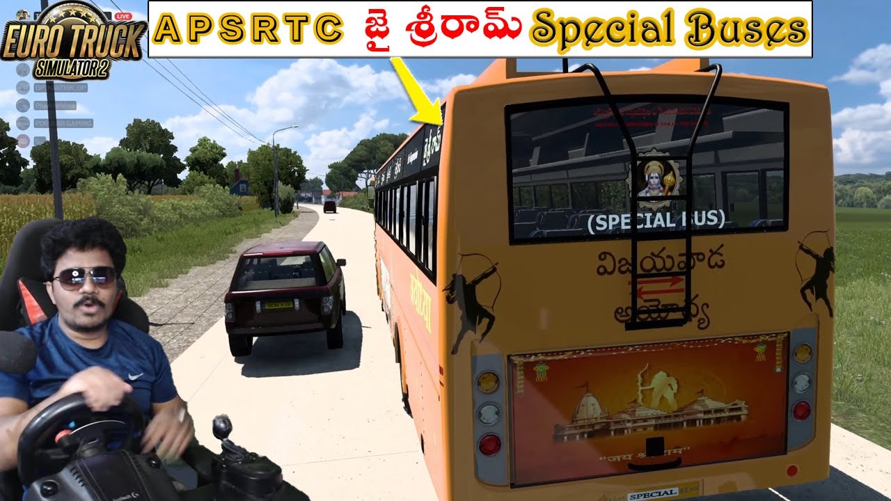 APSRTC అయోధ్య Special Buses Convoy Funny Races ETS2 with Logitech g29 Steering part3