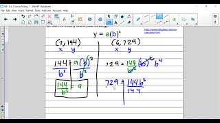 IM1 8.2.1 Exponential Equation from Two Points