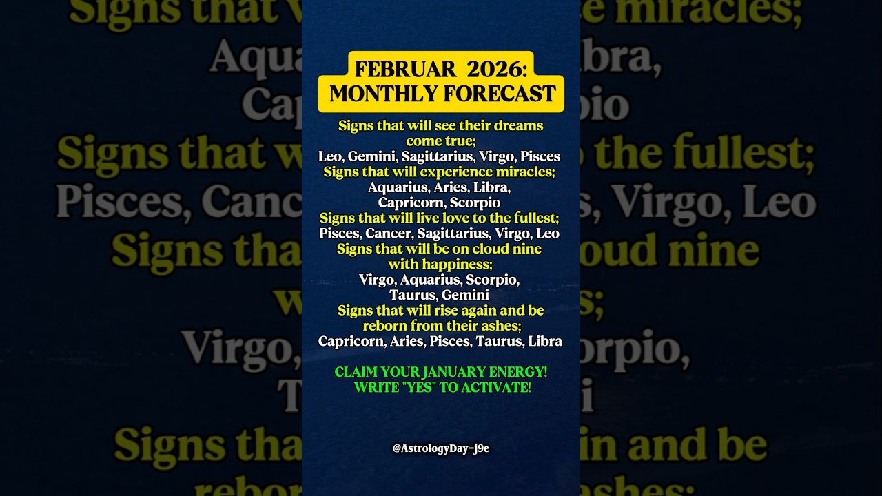 FEBRUARY 2026: THE MONTHLY FORECASTS 