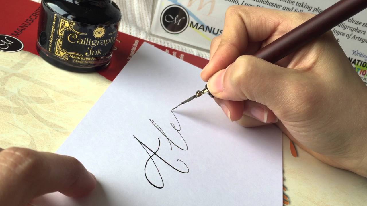 Calligraphy by Artsynibs with Manuscript dip pen natstatweek calliyourname - YouTube