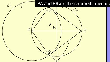construction of tangents to the circle  chapter -11 class 10 ncert ex 11.2  q 1