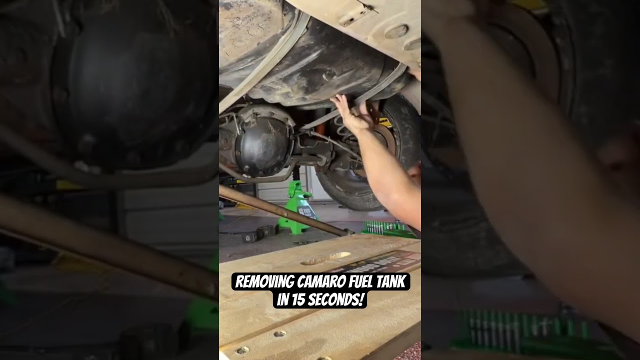 Removing 4th gen Camaro fuel tank in 15 seconds! 