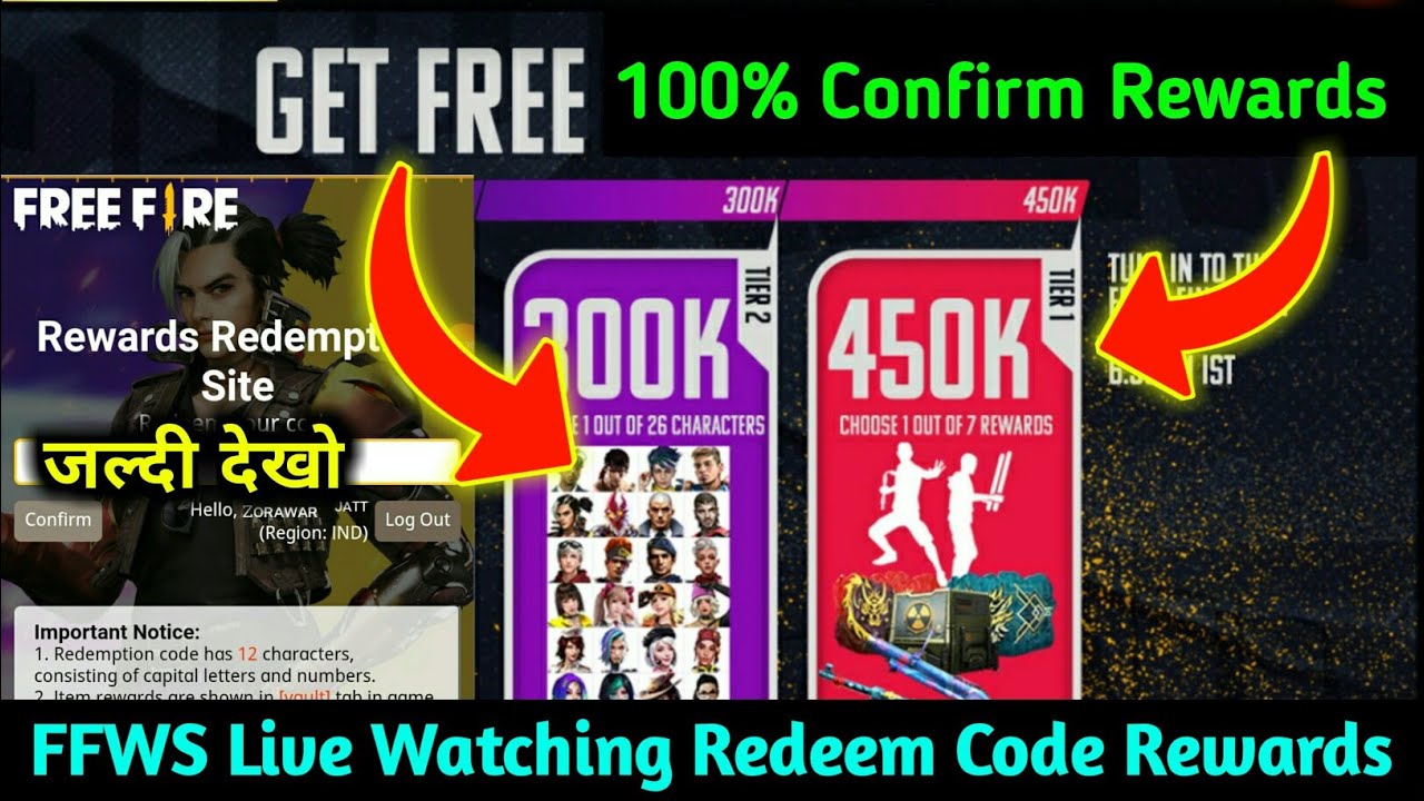 Free Fire World Series 2021 Live Watching Milestone Rewards Redeem Code Detail | 100% Confirm Reward