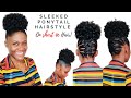 $12 CURLY AFRO PUFF FROM AMAZON | TRENDING SLEEKED PONYTAIL HAIRSTYLE ON SHORT 4C NATURAL HAIR