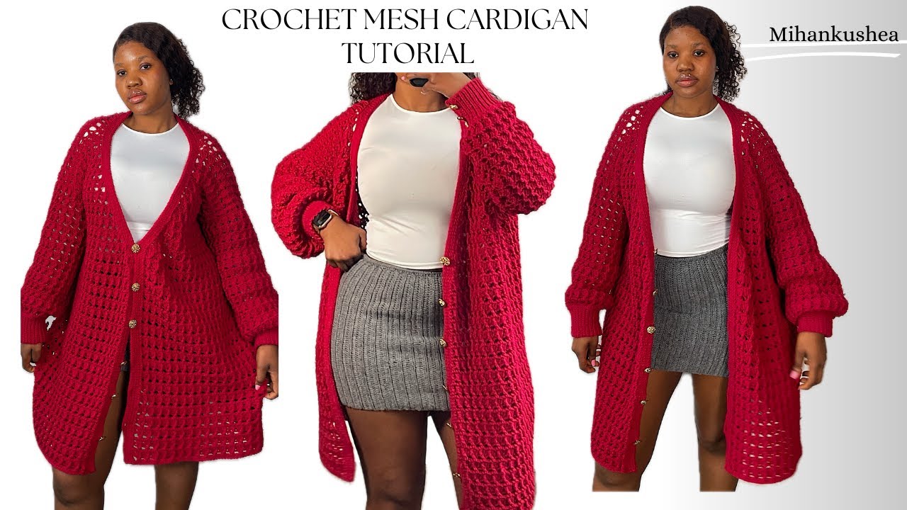 【THE MOZZ】Rover Cotton Shawl Cardigan One Piece Setup DIY Mesh Cardigan with Buttons |Easy Crochet Tutorial