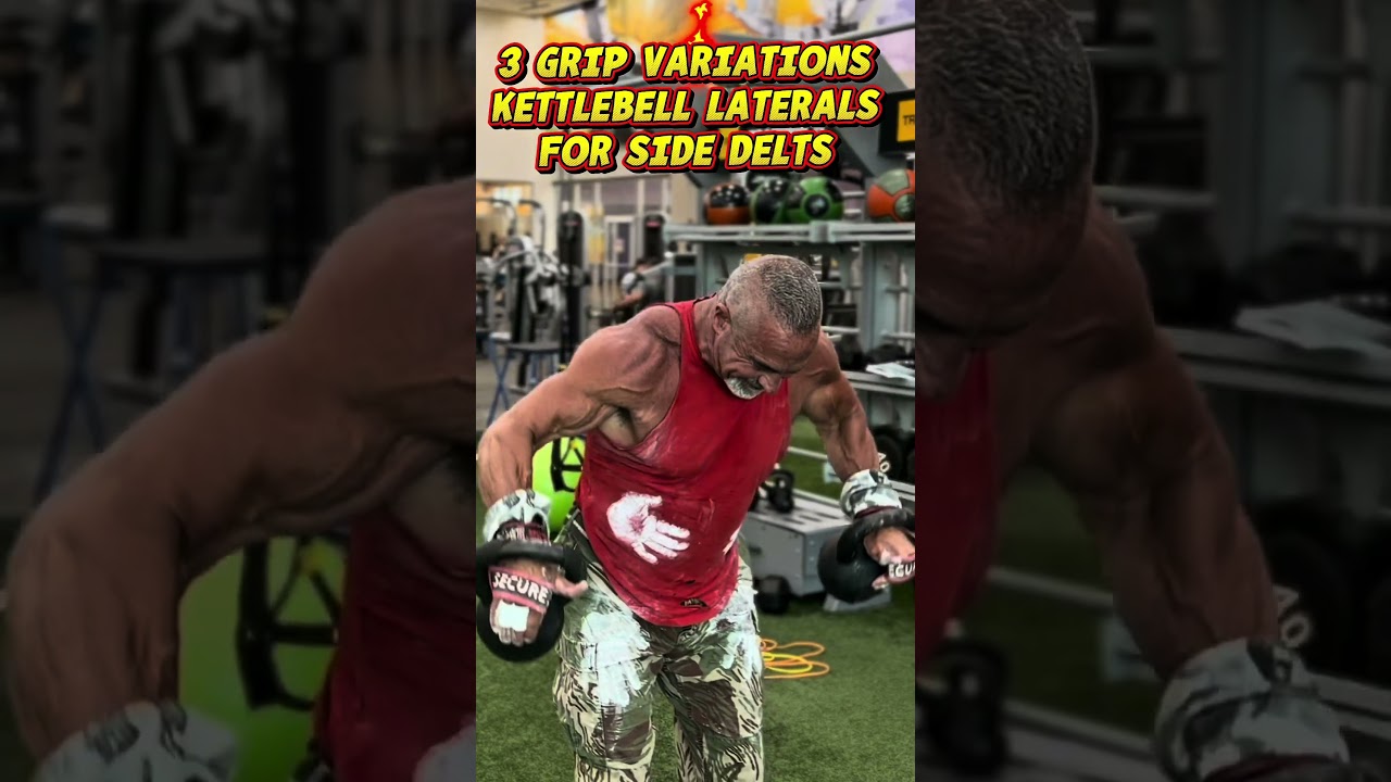 THREE GRIP VARIATIONS FOR KETTLEBELL SIDE LATERALS FOR SIDE DELTS #workout #motivation #muscle