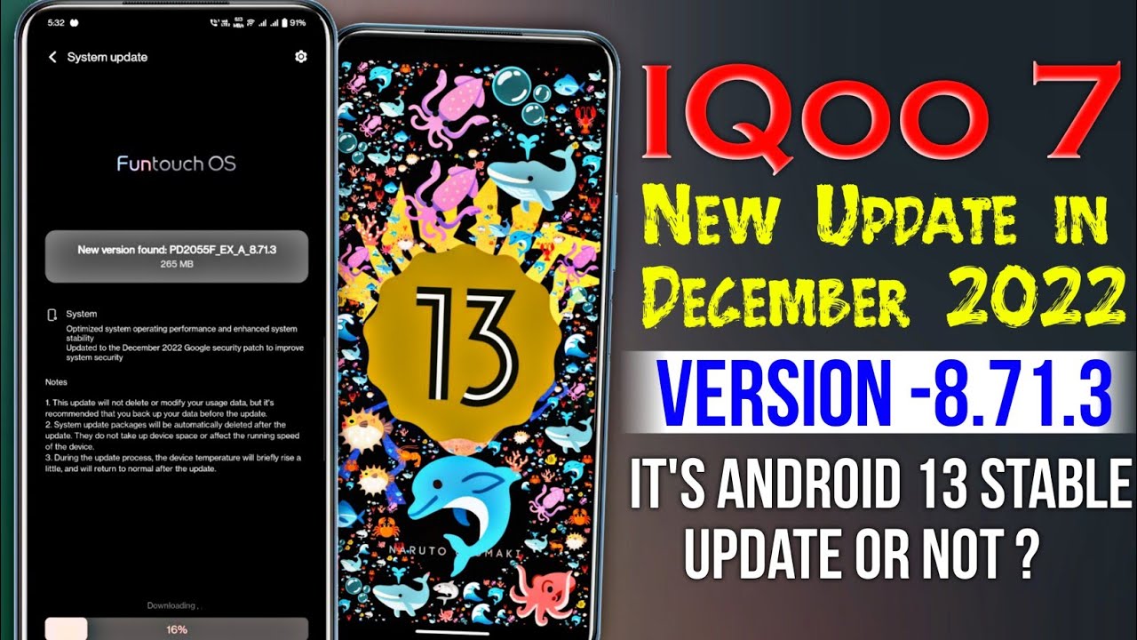iQoo 7 New Update in December 2022 | IQoo 7 8.71.3 Update Review | IQoo 7 Android 13 Stable Update
