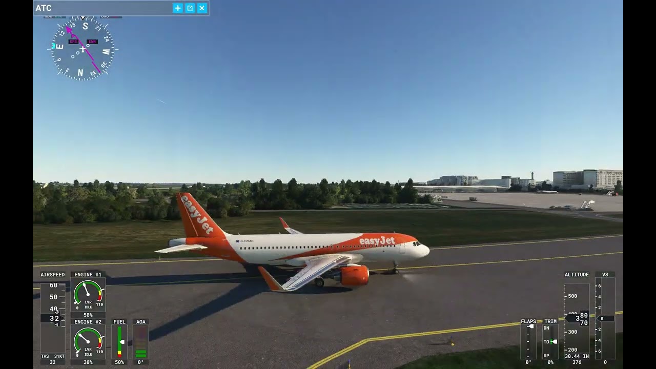 EasyJet Airbus A320 approach and landing into Paris Charles De Gaulle - MSFS 20 