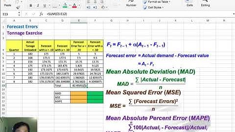Operations Management Lecture 06E Forecasting Errors Excel