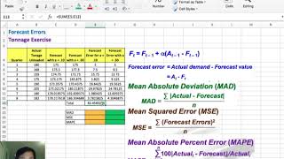Operations Management Lecture 06E Forecasting Errors Excel
