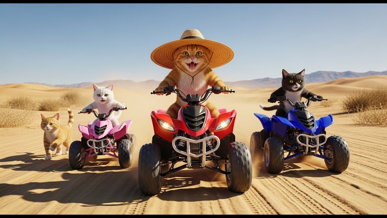 Mama Cat Makes Her Kitten’s Dream Come True – A Joyful Quad Bike Adventure