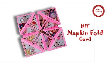 DIY Napkin Fold Card for scrapbook/Tutorial for Scrapbook/tutorial for Explosion box