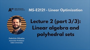 MS-E2121 - Linear Optimization - Lecture 2.3