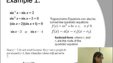 Lecture 7.5 Solving Quadratic Trigonometric Equations