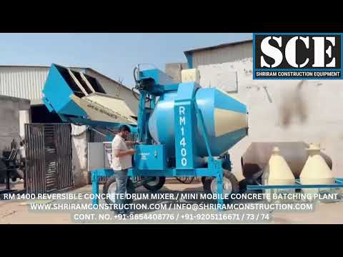 RM 1400 MINI MOBILE CONCRETE BATCHING PLANT | REVERSIBLE DRUM MIXER ...