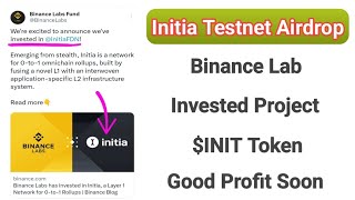 Initia Testnet Airdrop in Tamil | Binance Labs Invested Project | Potential Testnet Project
