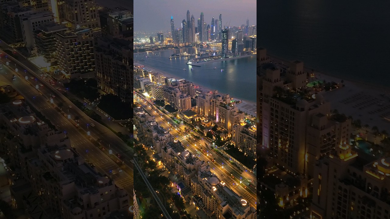 Dubai Palm Jumeirah night view from The View At The Palm 🇦🇪 