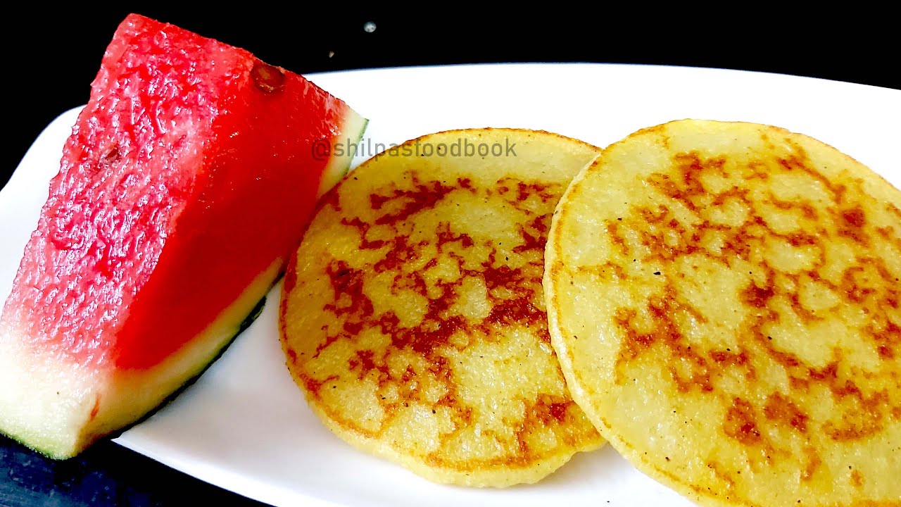 WATERMELON PANCAKES w/ RED CHILI CHUTNEY कलिंगडाच्या सालीचे पॅनकेक्स