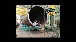 Giant Monopile Hydraulic Lift Welding Rotator