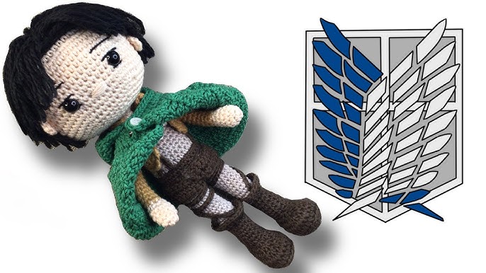 Dedoche de Amigurumi dos personagens do Attack on titan