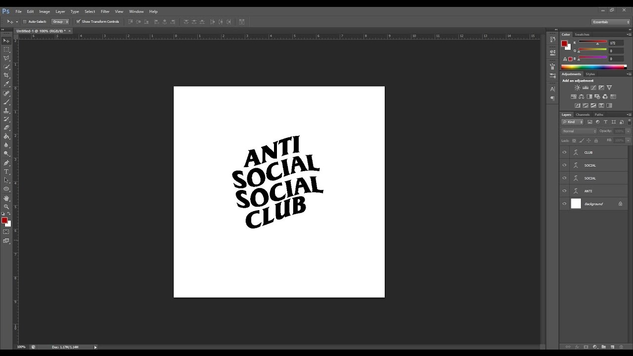 HOW TO MAKE ANTISOCIAL SOCIAL CLUB LOGO - PHOTOSHOP CS6 - TUTORIAL - YouTube