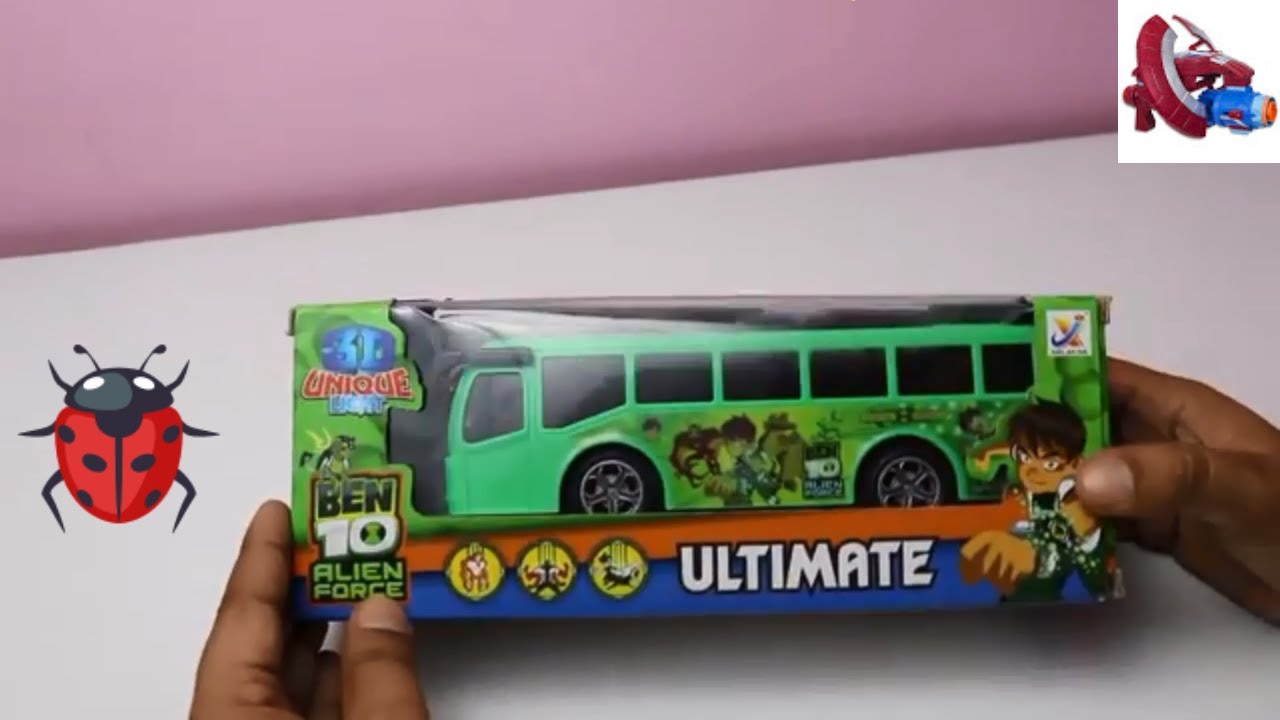 BEN 10 Toy Rc Musical Bus  For Kids ,Ben 10 Alien Force 3D Uniqe Bus // Toys unboxing in hindi