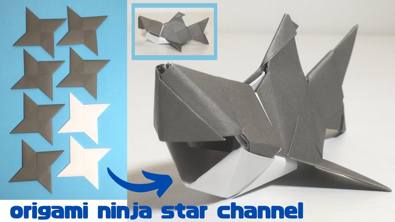 折り紙☆8 サメ1-1 shark origami - YouTube