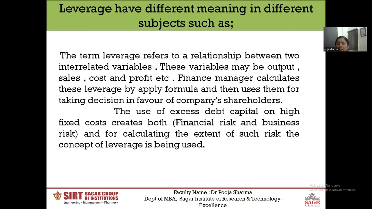 Concept of Leverage- Financial Management, II Semester