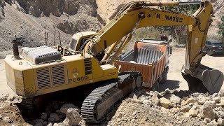 KOMATSU PC600-6 & PC600-7 Working After Blasting | Quarry Operations