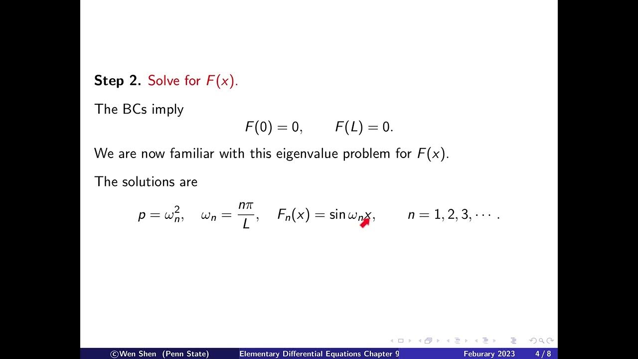 V9-7: Wave equation in 1D, derivation of formal solutions, Elementary ...