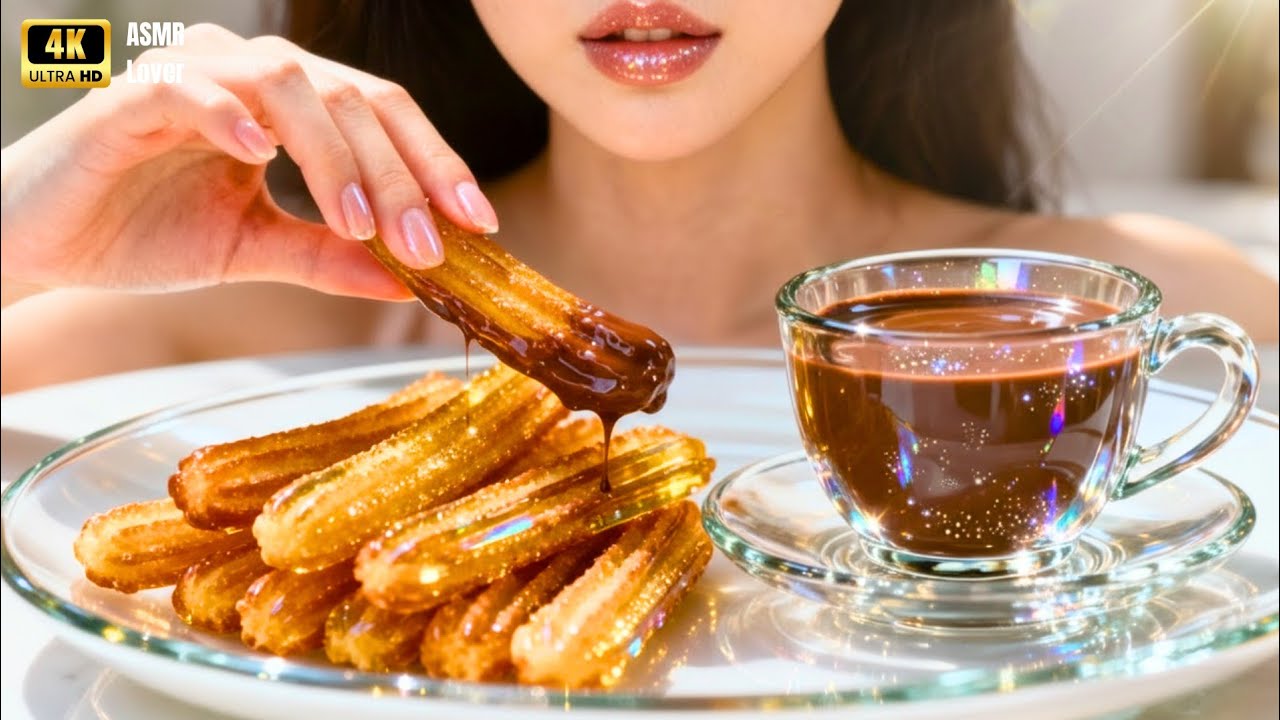 Making Spain’s Famous Churros And Chocolate Sauce… But Made of GLASS 😳।ASMRLover