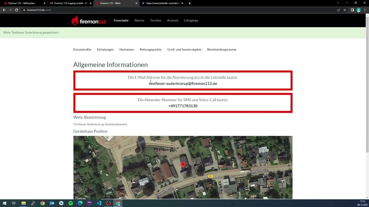 Firemon 112 // Aktivierung und Feuerwehrdaten