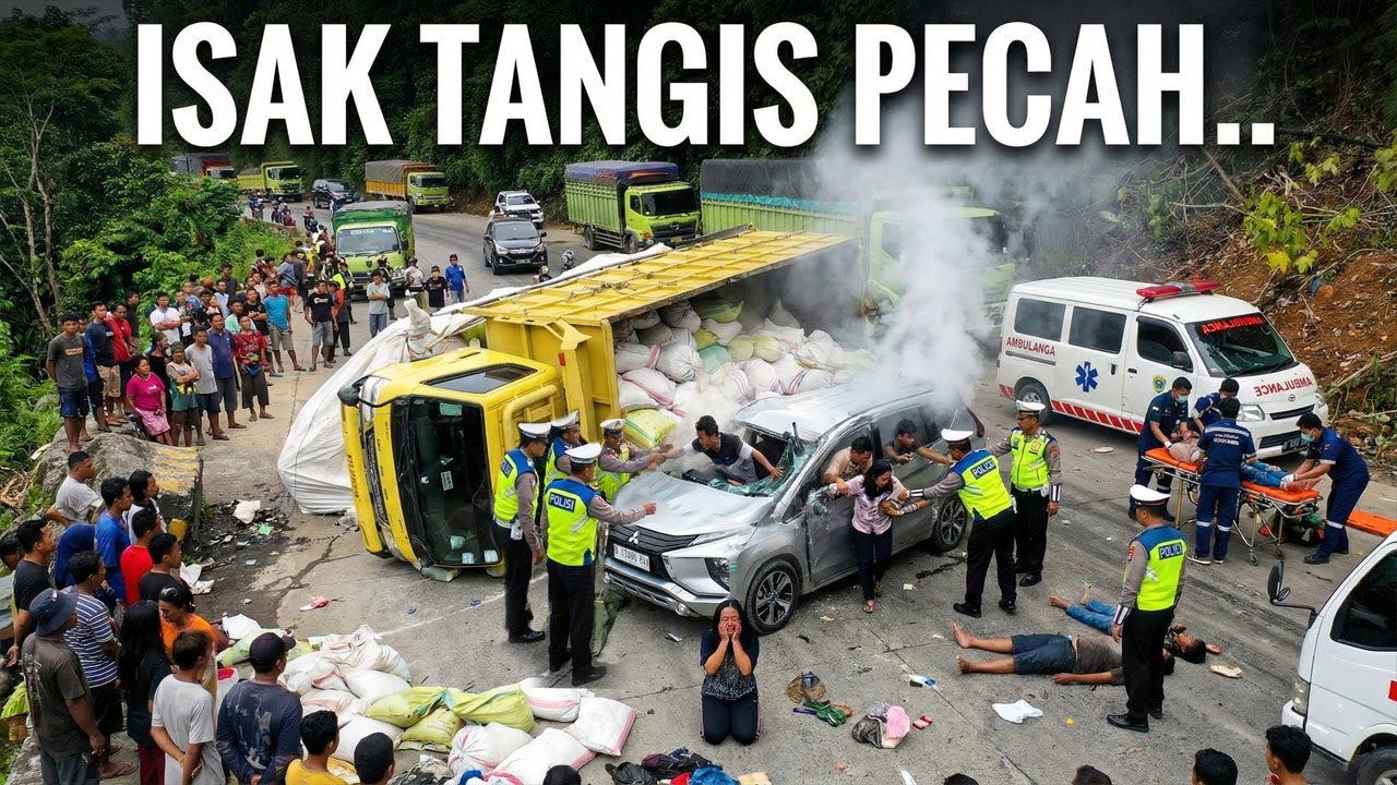 DRAMATIS !!! ISAK TANGIS PECAH, Evakuasi K0rban Laka Beruntun Truk Terbalik di Sitinjau Lauik