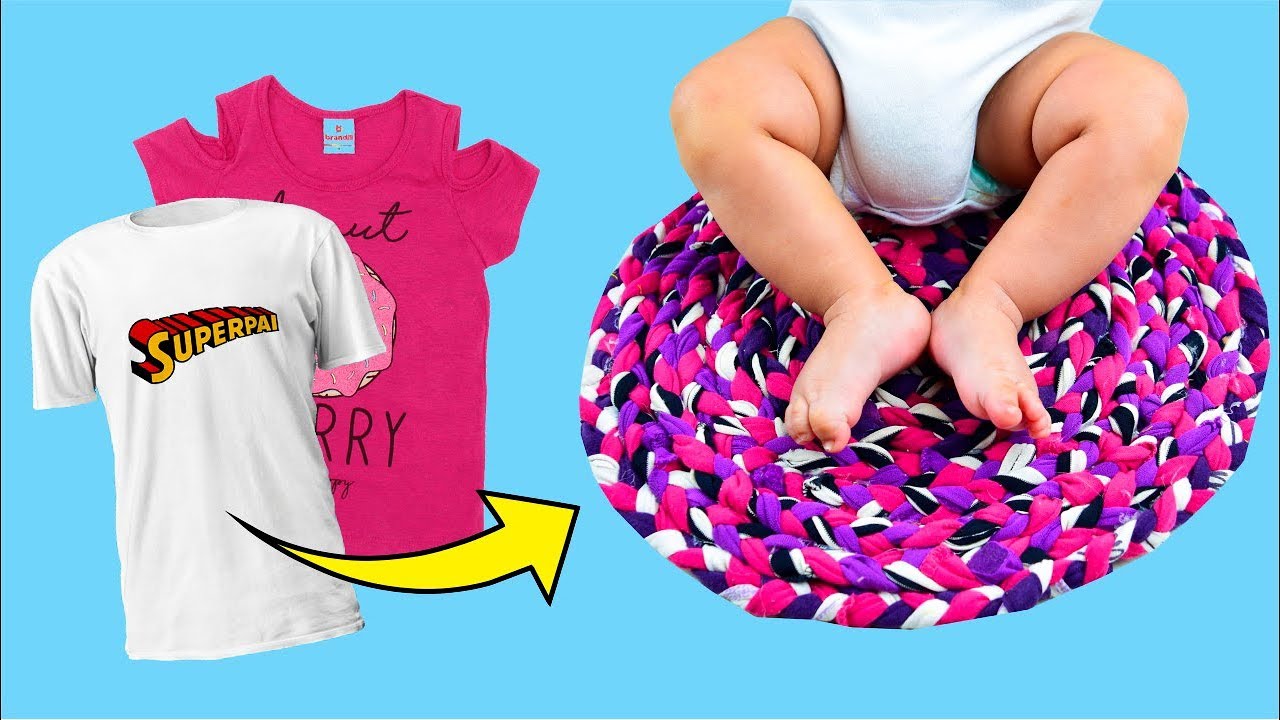 3 TAPETES FÁCEIS FEITOS COM CAMISAS VELHAS | IDER ALVES