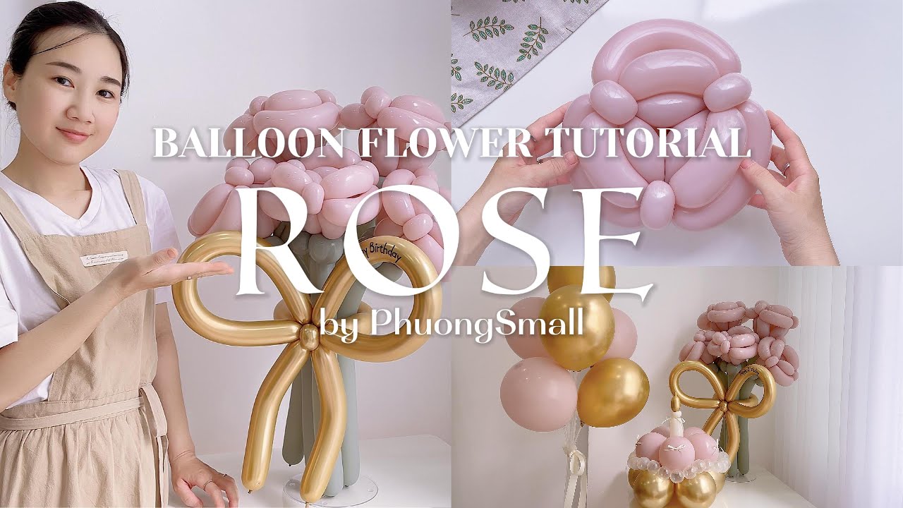 5 minutes || Rose Balloon Flower Tutorial || Hướng dẫn làm hoa hồng