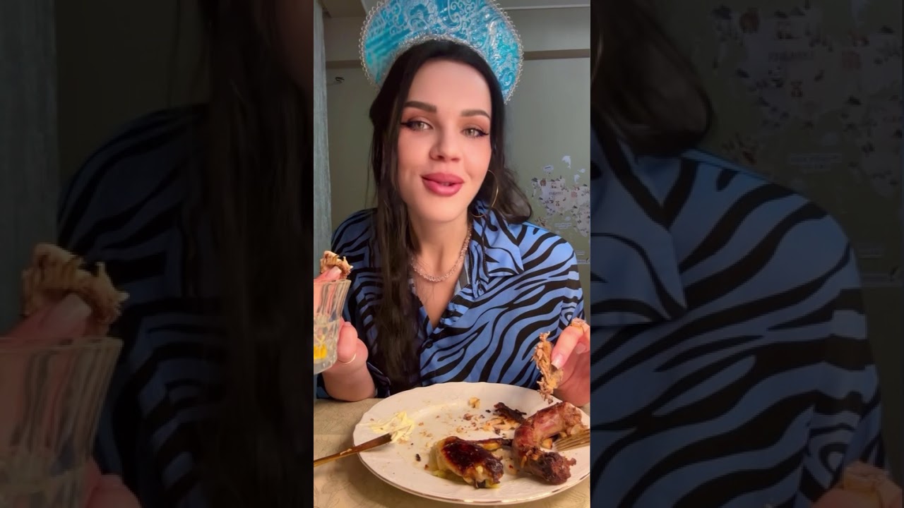 Мукбанг курочка с овощами в духовке 