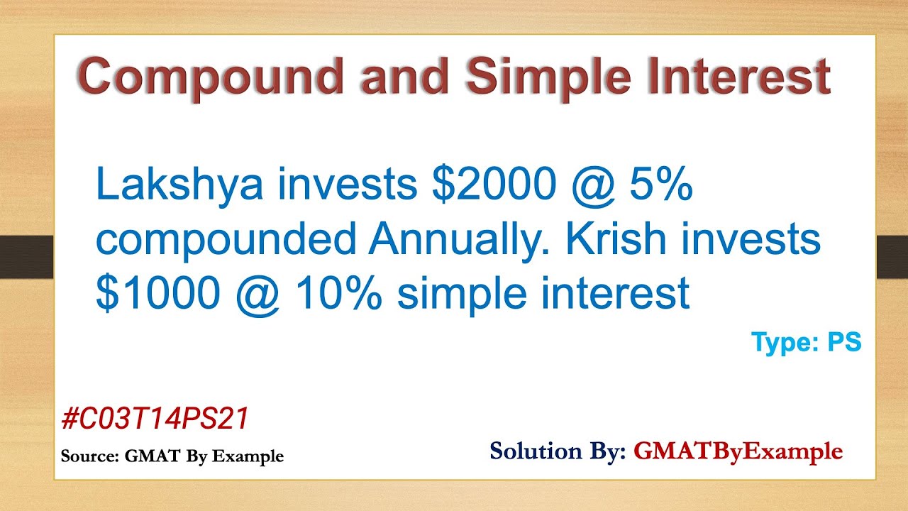Can you solve this in 30 seconds? Compound Interest GMAT Practice ...