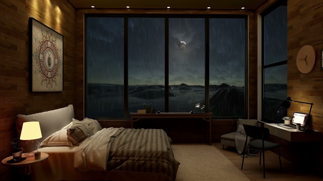 Rain and a cozy bedroom- listen this sound and you will sleep instantly!!!