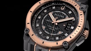 Bulova Watches For Men Icon Precisionist Rose-Gold Black Diamond Dial
