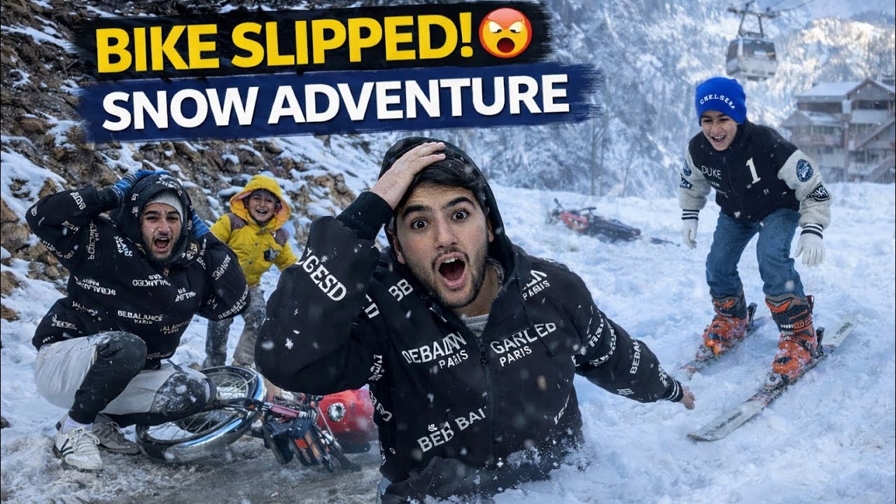 Bike Slipped on Frozen Road 😱 | Extreme Snow Adventure to Arang Kel | Neelum Valley 
