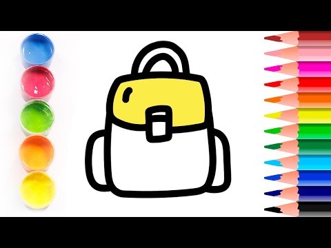 GLITTER ✨ Dibujamos una MOCHILA, MATERIAL ESCOLAR... 📏📚Dibuja y colorea 💫 Coloring and Drawing