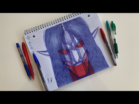 Speed Drawing - Eren Founding Titan | Attack On Titan ( Rabisco de Bic )