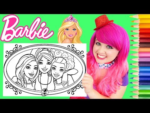 Coloring Barbie x Friends Crayola Coloring Book Page Prismacolor Colored Pencils | Kimmi The Clown