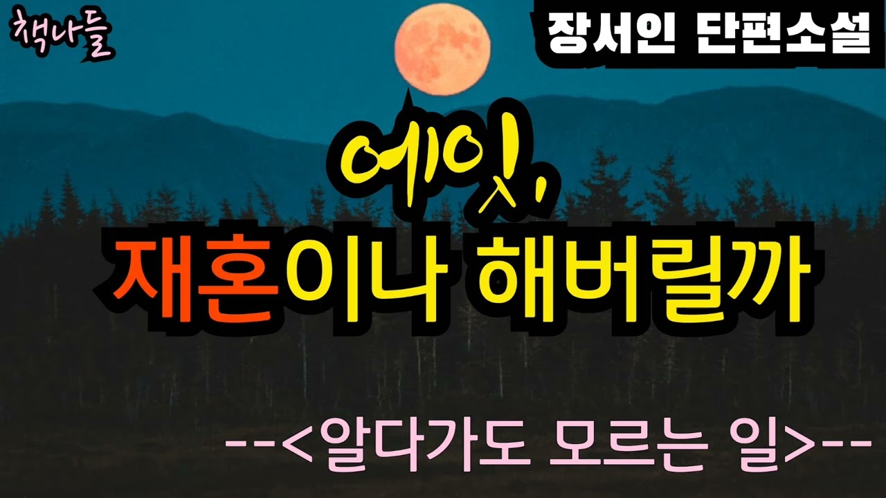 재혼이 그렇게 쉬운 일인줄 아나 |알다가도 모르는 일 | 장서인 | 단편소설