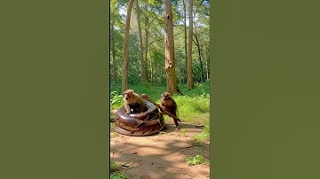 Amazing Monkey Saves Friend from Giant Python Attack 🐍🐒 #amazing