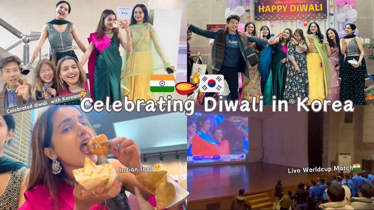 Celebrating Diwali in Korea with Indians and Koreans|Wearing Saree in Korea|🇮🇳Indian in Korea 🇰🇷